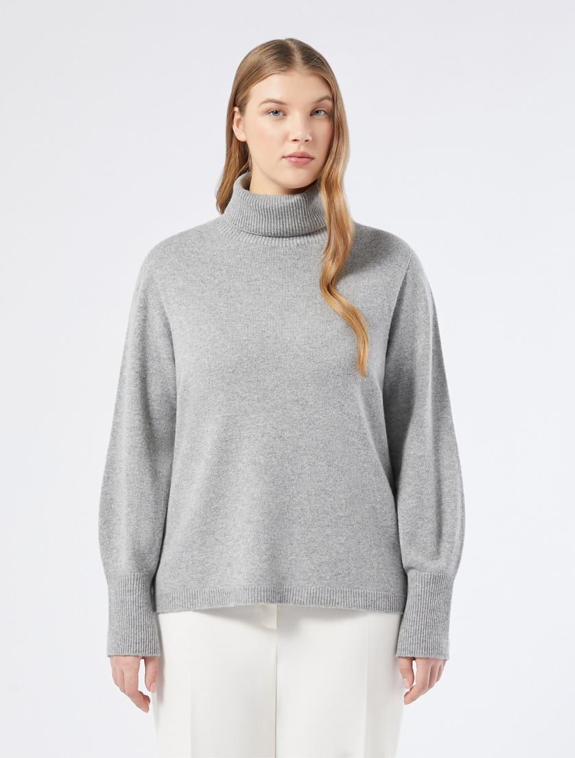Cashmere blend polo-neck jumper - LIGHT GREY - Marina Rinaldi - 3 Cashmere blend polo-neck jumper - LIGHT GREY - Marina Rinaldi - 3