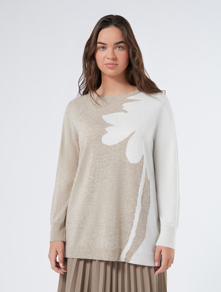 Cashmere blend jumper with lurex - BROWN