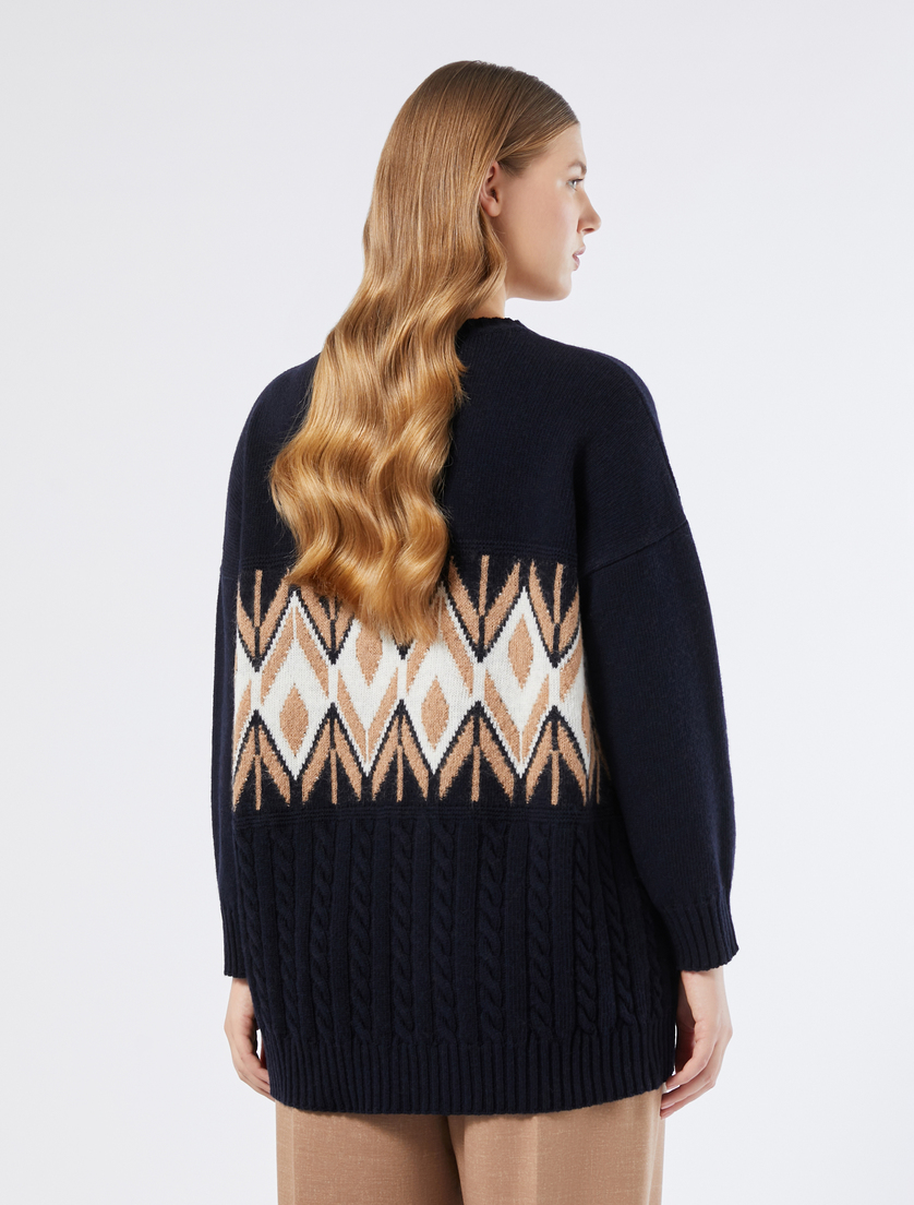 Oversize wool and mohair blend jumper - MIDNIGHTBLUE - Marina Rinaldi - 4 Oversize wool and mohair blend jumper - MIDNIGHTBLUE - Marina Rinaldi - 4