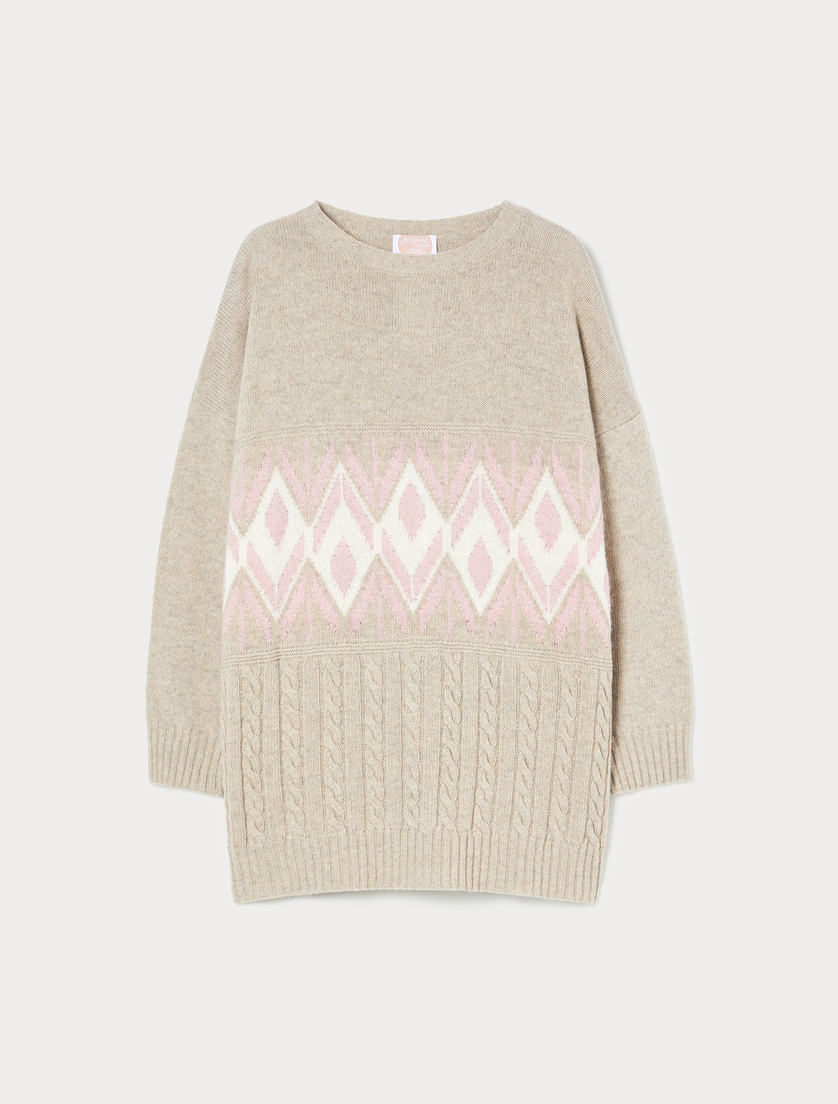 Oversize wool and mohair blend jumper - IVORY - Marina Rinaldi Oversize wool and mohair blend jumper - IVORY - Marina Rinaldi