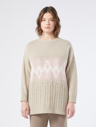 Oversize wool and mohair blend jumper - IVORY