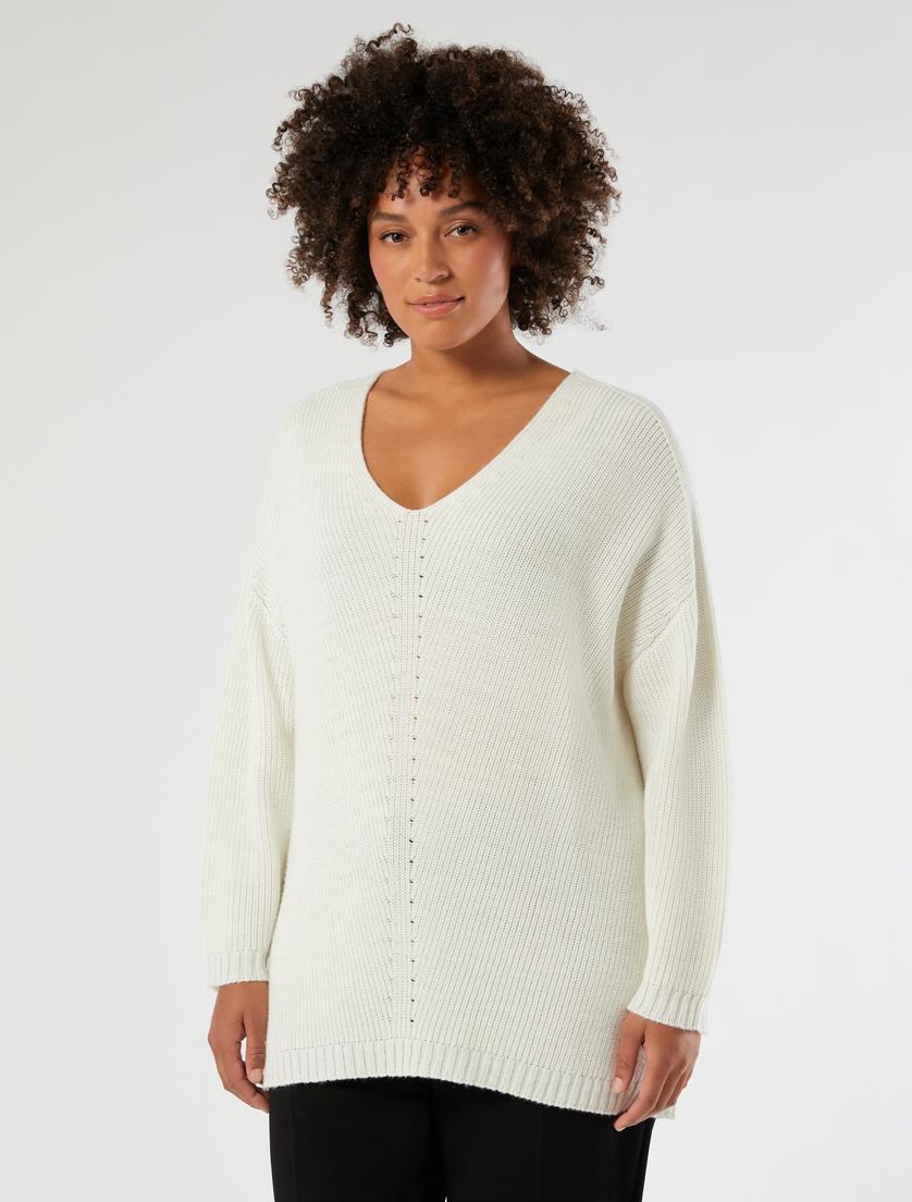 Alpaca-blend oversize jumper - WHITE - Marina Rinaldi - 3 Alpaca-blend oversize jumper - WHITE - Marina Rinaldi - 3