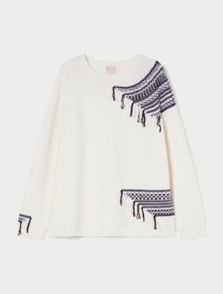 Stretch wool jacquard jumper - Marina Rinaldi