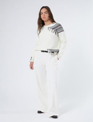 Stretch wool jacquard jumper - Marina Rinaldi