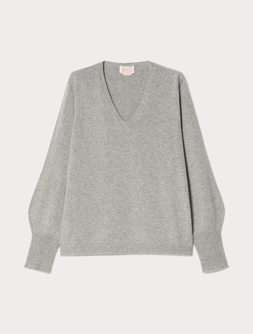 Wool blend jumper - LIGHT GREY - Marina Rinaldi