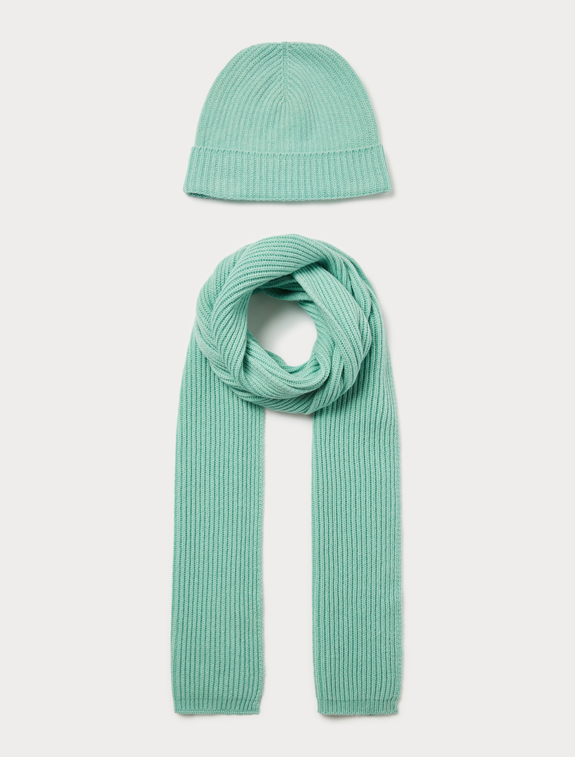 Cashmere blend scarf and hat - WATER - Marina Rinaldi - 2 Cashmere blend scarf and hat - WATER - Marina Rinaldi - 2