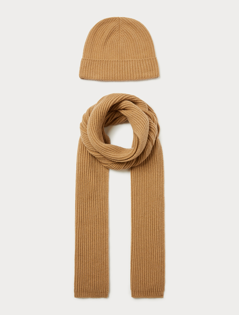 Cashmere blend scarf and hat - CAMEL - Marina Rinaldi - 2 Cashmere blend scarf and hat - CAMEL - Marina Rinaldi - 2