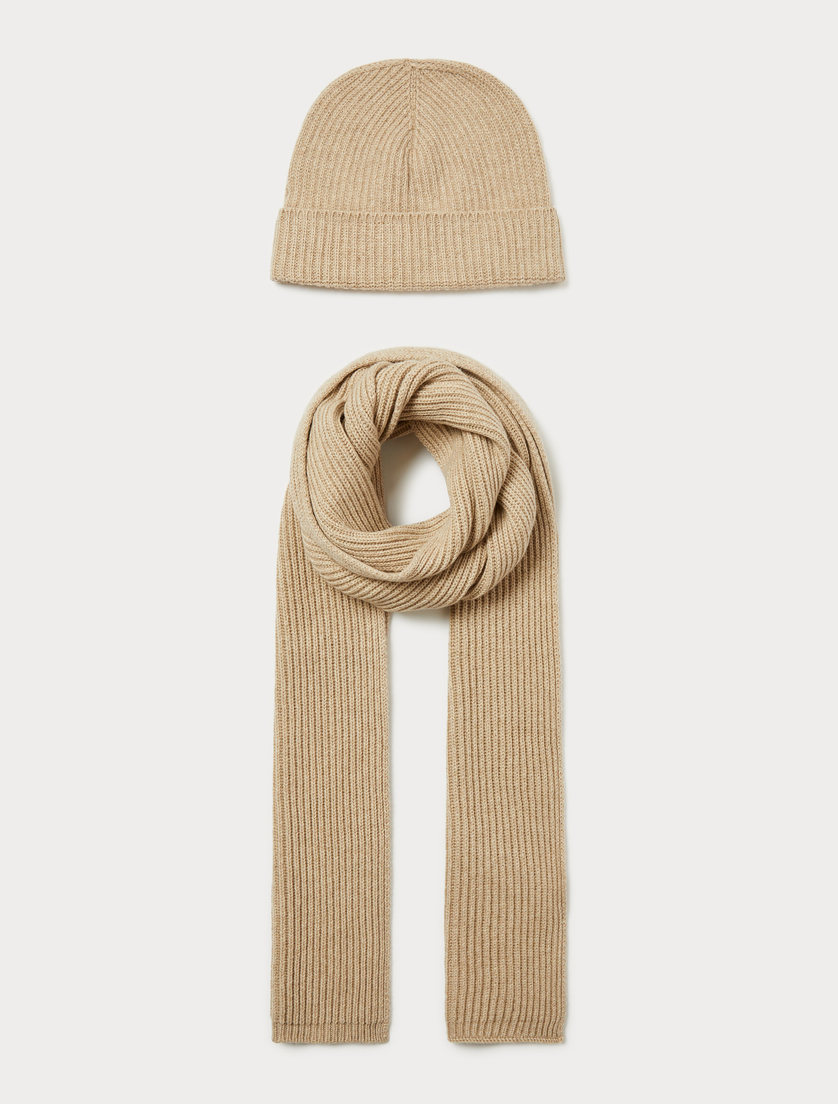 Cashmere blend scarf and hat - IVORY - Marina Rinaldi - 2 Cashmere blend scarf and hat - IVORY - Marina Rinaldi - 2