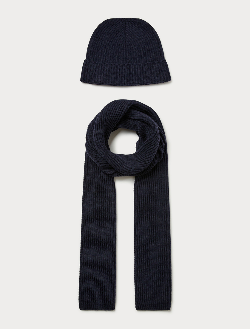 Cashmere blend scarf and hat - MIDNIGHTBLUE - Marina Rinaldi - 2 Cashmere blend scarf and hat - MIDNIGHTBLUE - Marina Rinaldi - 2