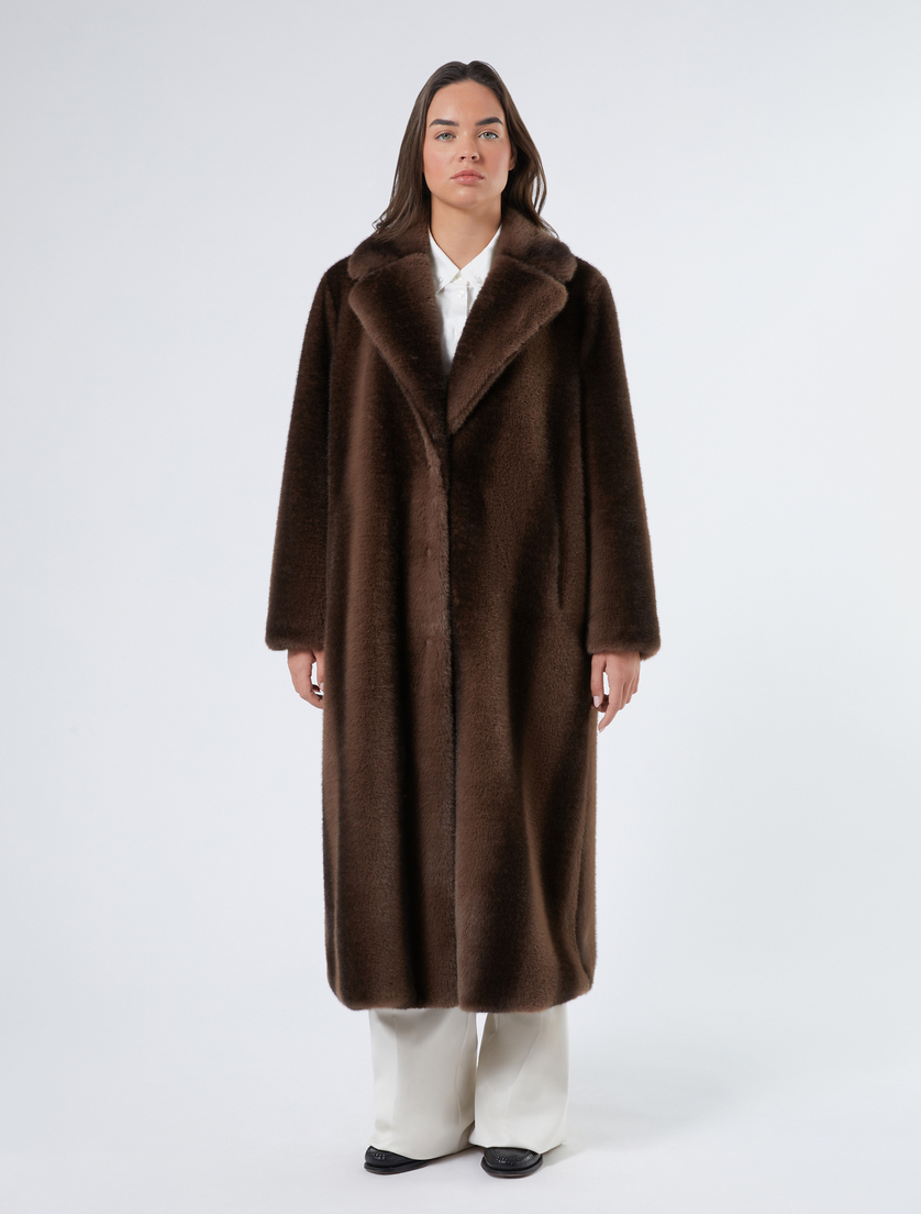 Soft-textured long coat - BROWN - Marina Rinaldi - 3 Soft-textured long coat - BROWN - Marina Rinaldi - 3