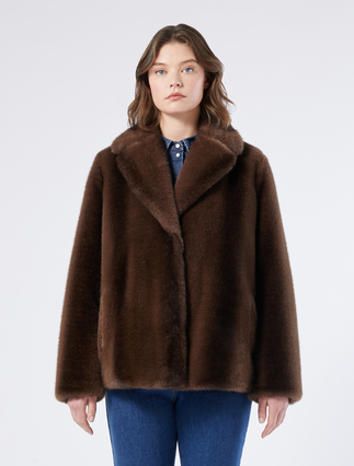 Soft textured jacket - BROWN