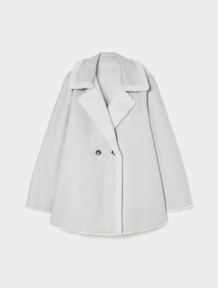 Reversible pea coat - SILVER - Marina Rinaldi