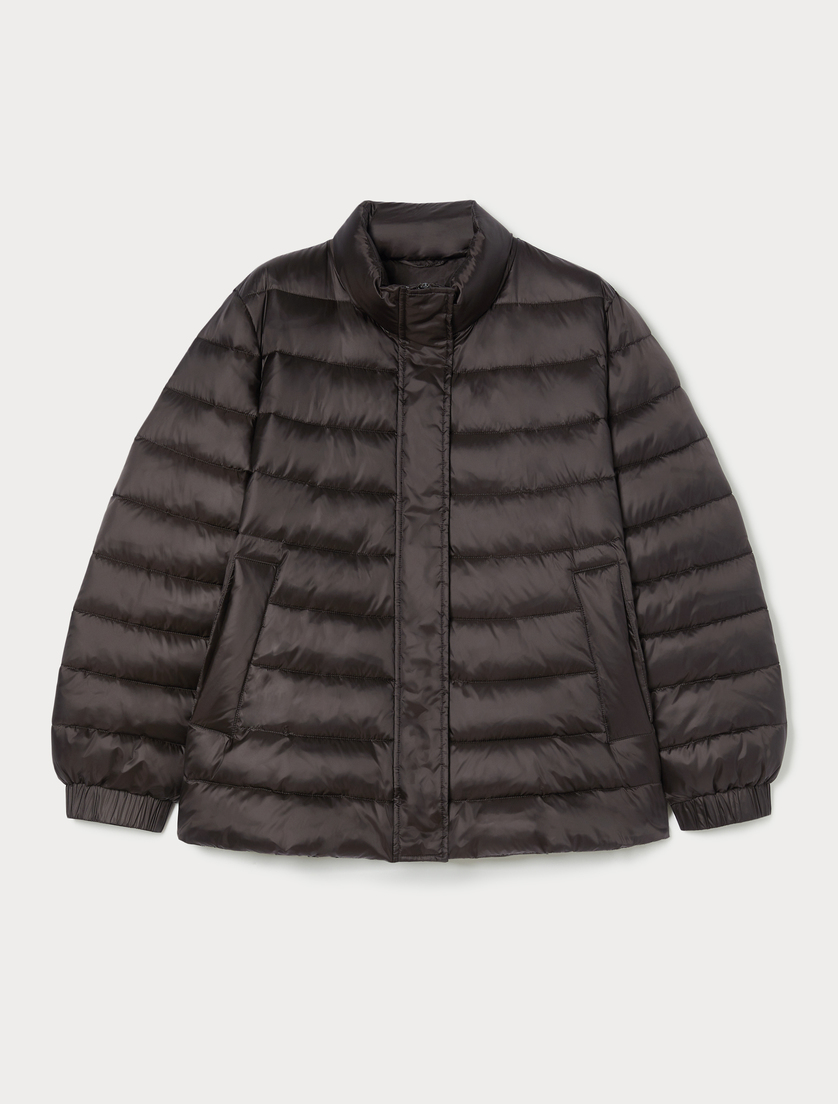 Iridescent nylon padded jacket - DARK BROWN - Marina Rinaldi Iridescent nylon padded jacket - DARK BROWN - Marina Rinaldi