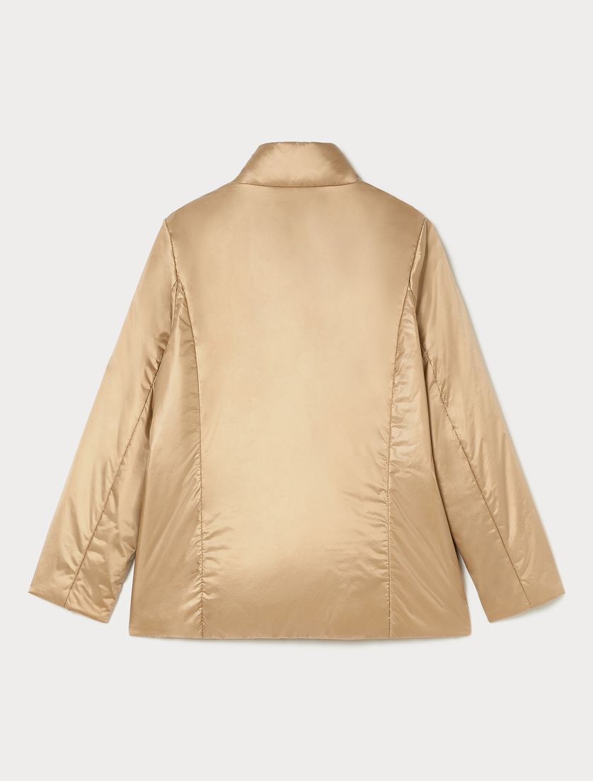 Iridescent nylon canvas padded jacket - BEIGE - Marina Rinaldi - 4