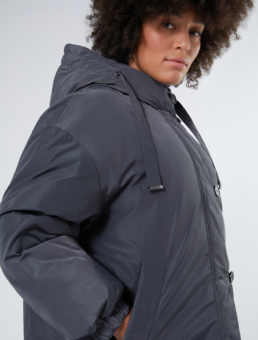Taffeta and iridescent nylon parka - DARK GREY - Marina Rinaldi - 5 Taffeta and iridescent nylon parka - DARK GREY - Marina Rinaldi - 5