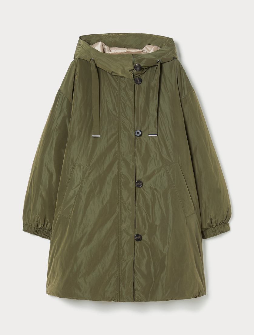 Taffeta and iridescent nylon parka - OLIVE GREEN - Marina Rinaldi Taffeta and iridescent nylon parka - OLIVE GREEN - Marina Rinaldi
