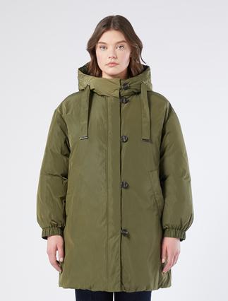 Taffeta and iridescent nylon parka - OLIVE GREEN