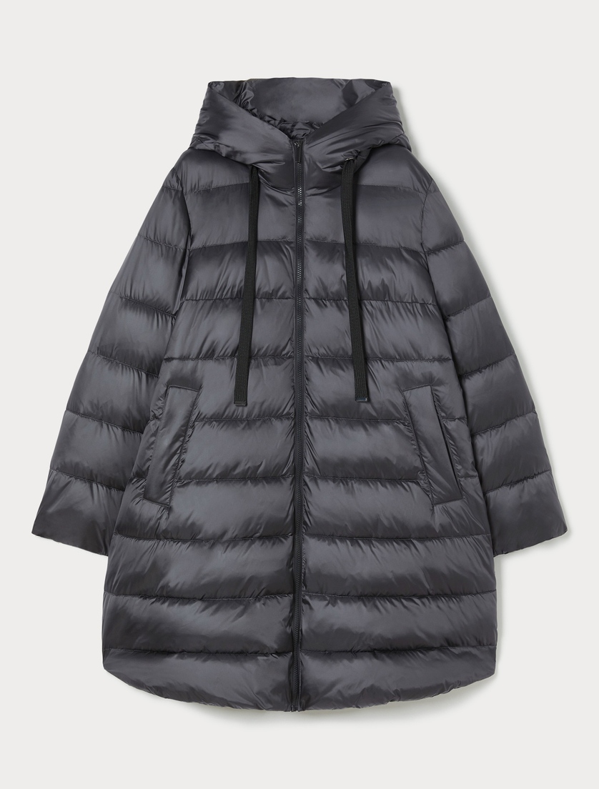 Water-repellent nylon canvas padded jacket - MEDIUM GREY - Marina Rinaldi Water-repellent nylon canvas padded jacket - MEDIUM GREY - Marina Rinaldi