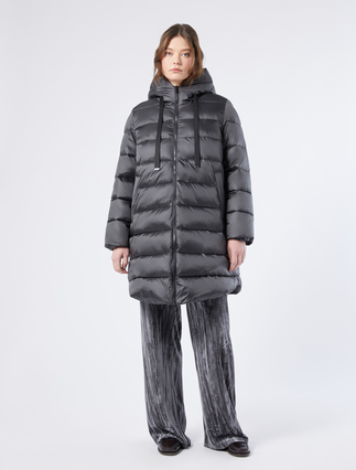 Water-repellent nylon canvas padded jacket - MEDIUM GREY