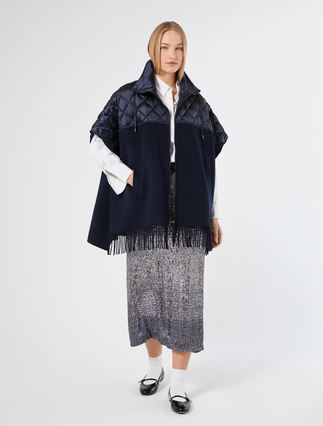 Double-faced wool-blend cape - Marina Rinaldi