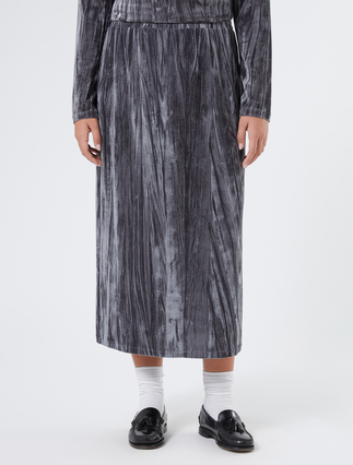 Velvet jersey sheath dress - DARK GREY