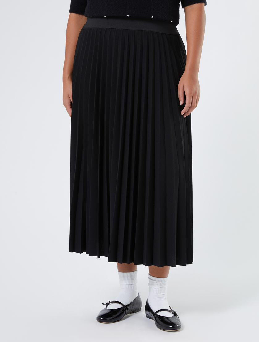 Long jersey crêpe skirt - BLACK - Marina Rinaldi - 3 Long jersey crêpe skirt - BLACK - Marina Rinaldi - 3
