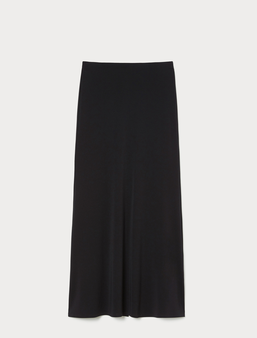 Long velvet jersey skirt - BLACK - Marina Rinaldi
