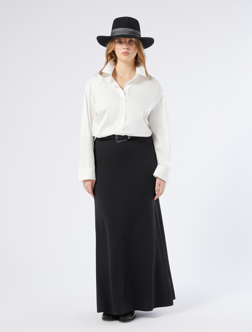 Long velvet jersey skirt - BLACK - Marina Rinaldi - 2
