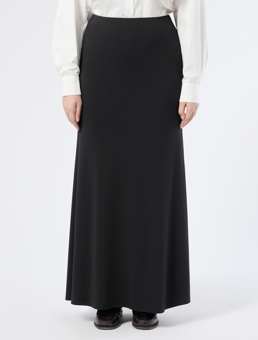 Long velvet jersey skirt - BLACK - Marina Rinaldi - 3