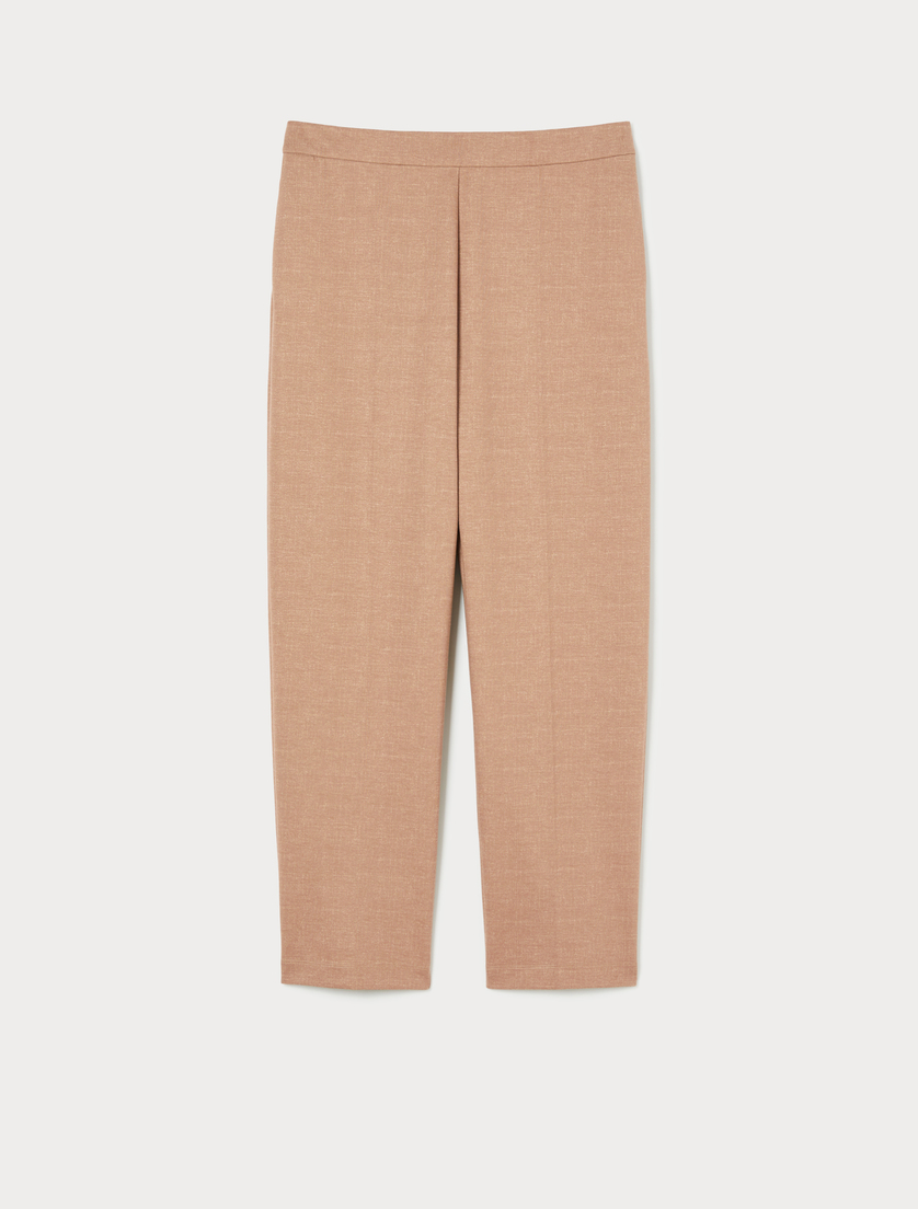 Yarn-dyed jersey trousers - CAMEL - Marina Rinaldi Yarn-dyed jersey trousers - CAMEL - Marina Rinaldi