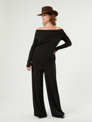 Interlock jersey trousers - Marina Rinaldi