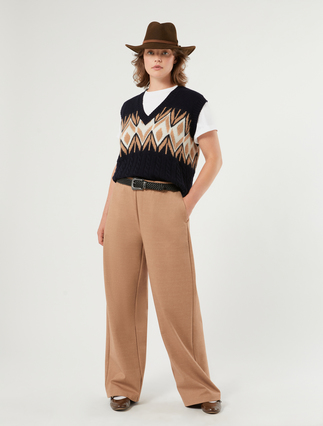 Yarn-dyed jersey trousers - Marina Rinaldi