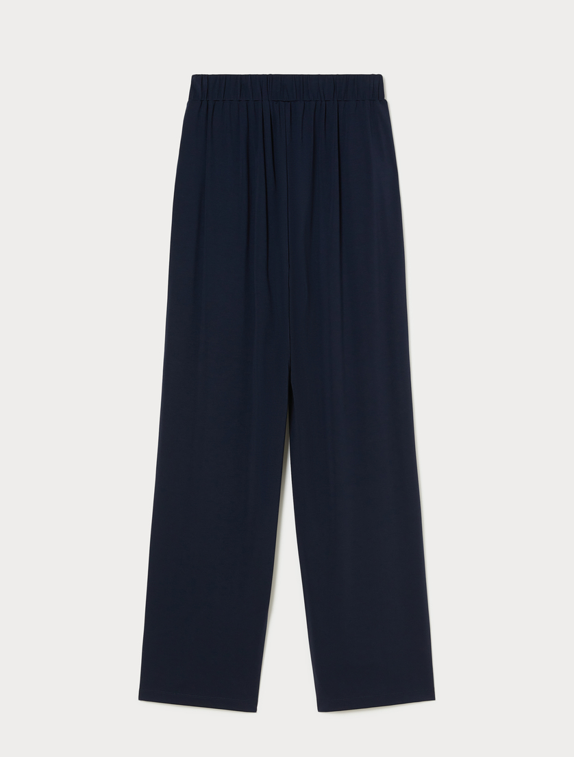 Wide-fit jersey trousers - ULTRAMARINE - Marina Rinaldi - 4