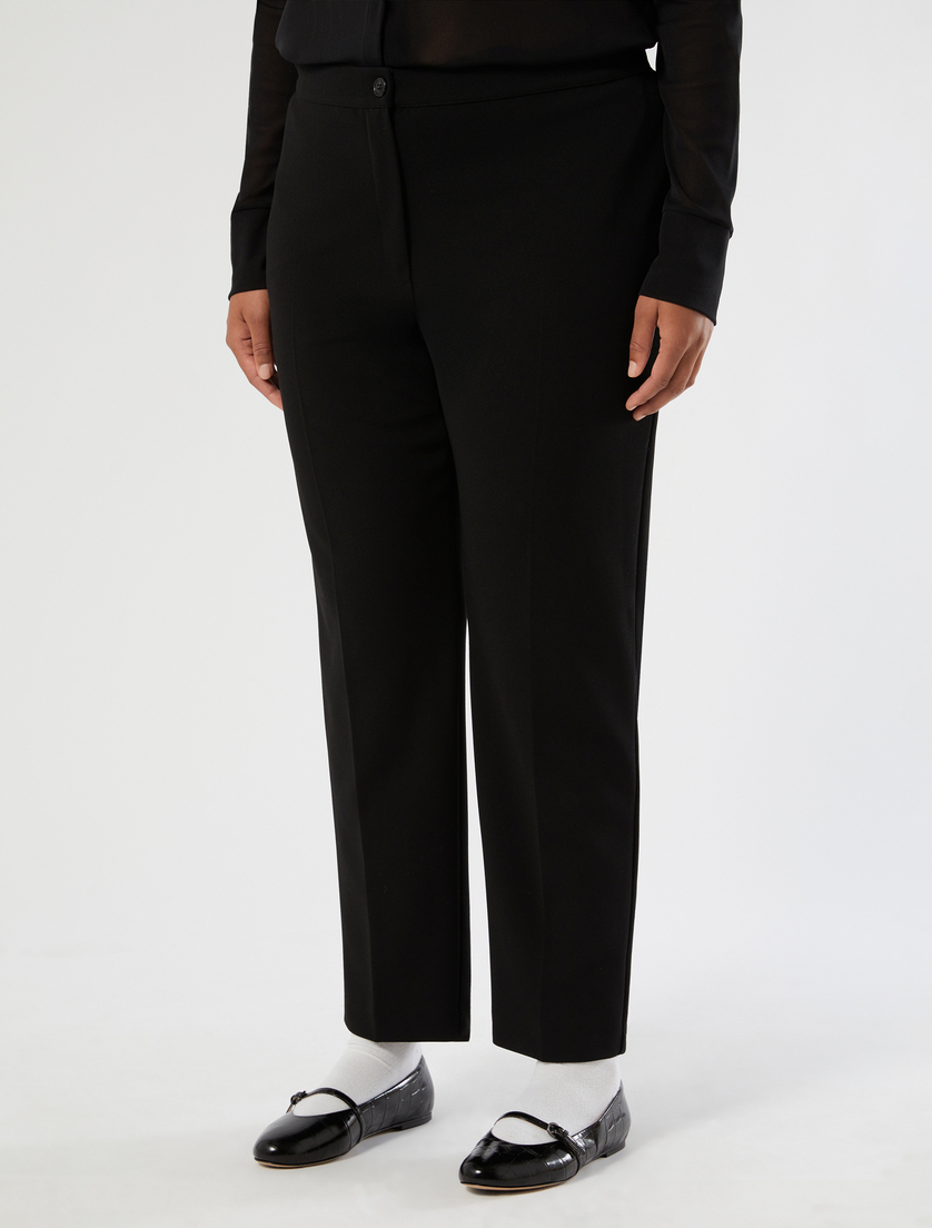 Jersey crêpe slim-fit trousers - BLACK - Marina Rinaldi - 3 Jersey crêpe slim-fit trousers - BLACK - Marina Rinaldi - 3