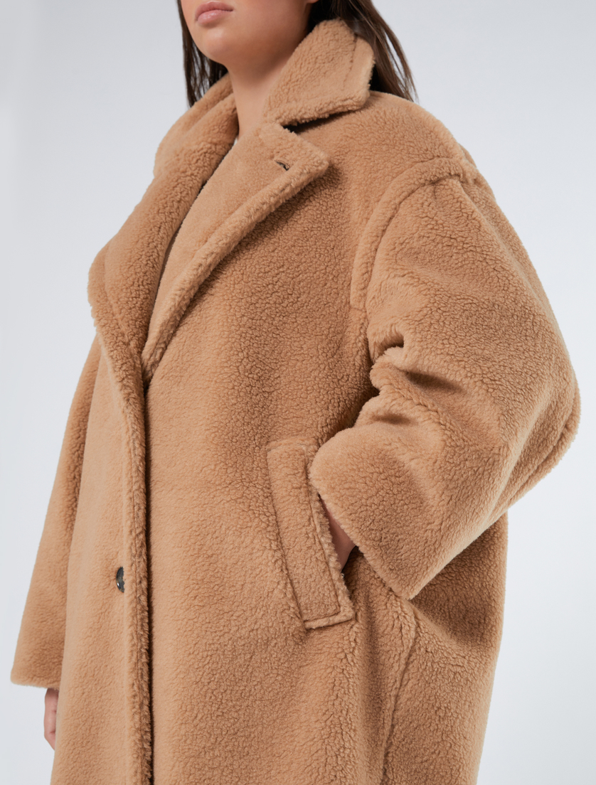 Plush-effect jersey coat - BEIGE - Marina Rinaldi - 5 Plush-effect jersey coat - BEIGE - Marina Rinaldi - 5