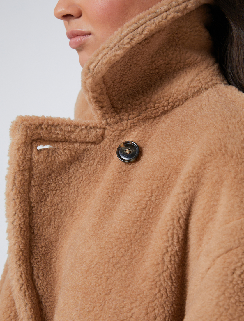 Plush-effect jersey coat - BEIGE - Marina Rinaldi - 6 Plush-effect jersey coat - BEIGE - Marina Rinaldi - 6