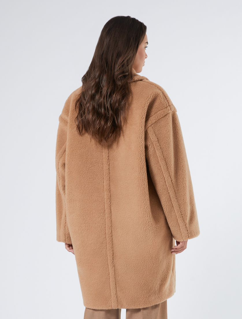 Plush-effect jersey coat - BEIGE - Marina Rinaldi - 4 Plush-effect jersey coat - BEIGE - Marina Rinaldi - 4
