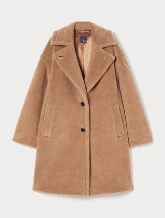 Plush-effect jersey coat - Marina Rinaldi