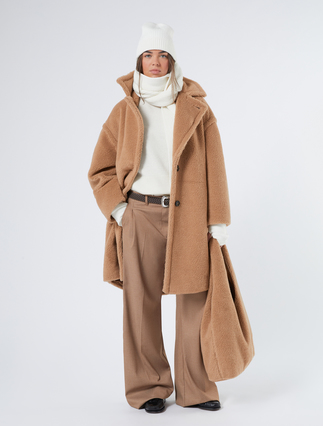 Plush-effect jersey coat - Marina Rinaldi
