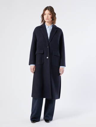 Coat in jersey cloth - MIDNIGHTBLUE