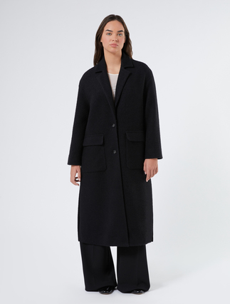 Coat in jersey cloth - BLACK