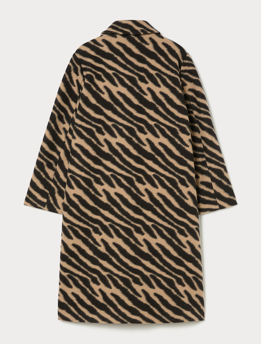 Jacquard jersey coat - DARK BOWN - Marina Rinaldi - 4