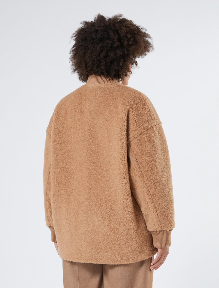 Plush-effect jersey bomber jacket - BEIGE - Marina Rinaldi - 4 Plush-effect jersey bomber jacket - BEIGE - Marina Rinaldi - 4