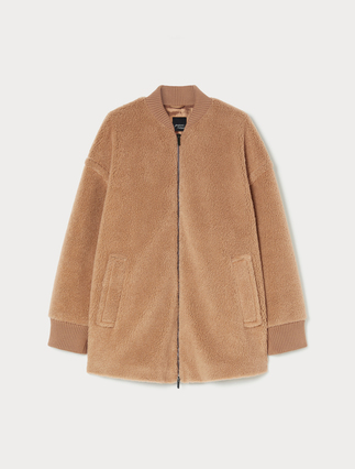 Plush-effect jersey bomber jacket - Marina Rinaldi