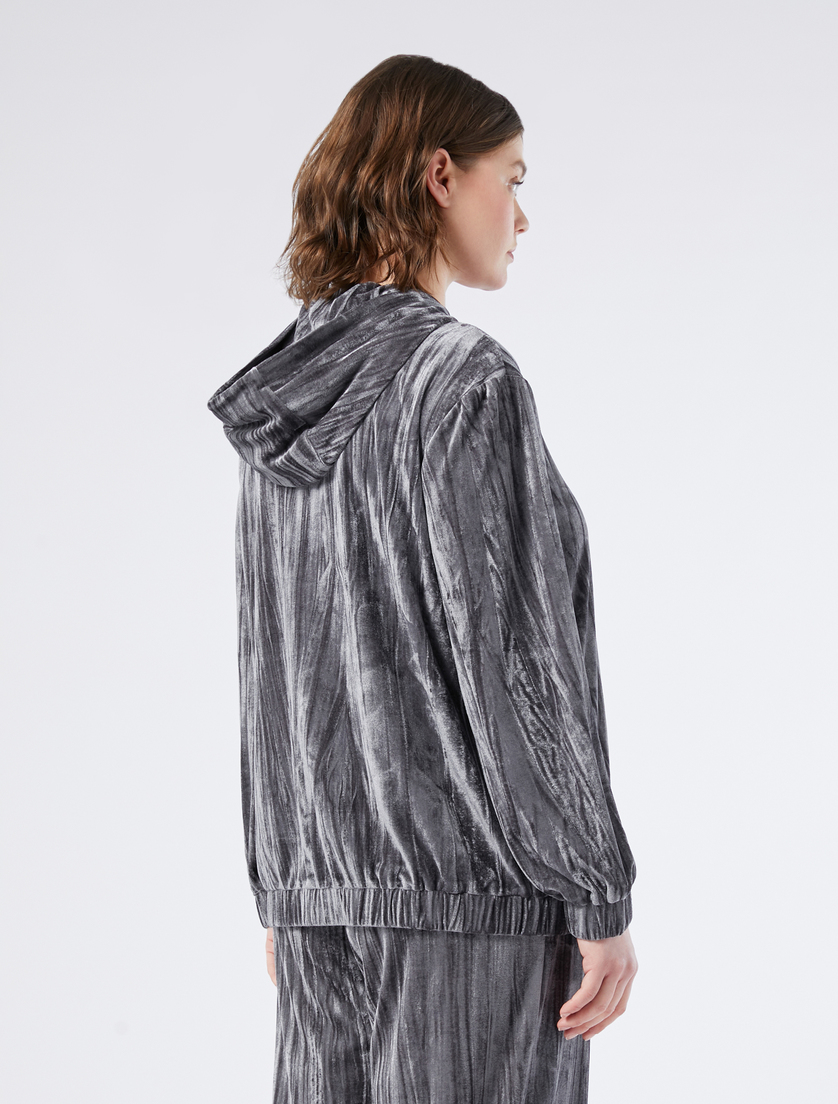 Velvet jersey jogging sweatshirt - DARK GREY - Marina Rinaldi - 4 Velvet jersey jogging sweatshirt - DARK GREY - Marina Rinaldi - 4