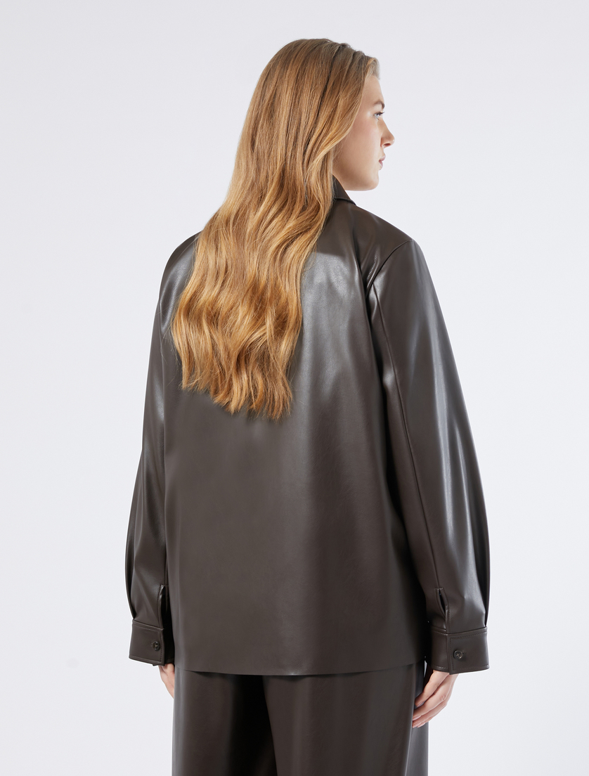Coated jersey shirt - COFFEE - Marina Rinaldi - 4 Coated jersey shirt - COFFEE - Marina Rinaldi - 4