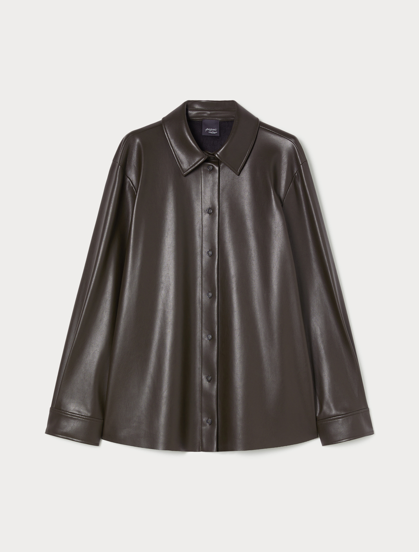 Coated jersey shirt - COFFEE - Marina Rinaldi Coated jersey shirt - COFFEE - Marina Rinaldi