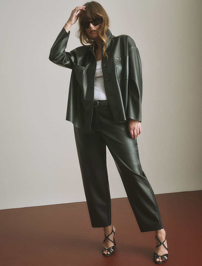 Coated jersey shirt - BLACK - Marina Rinaldi - 5