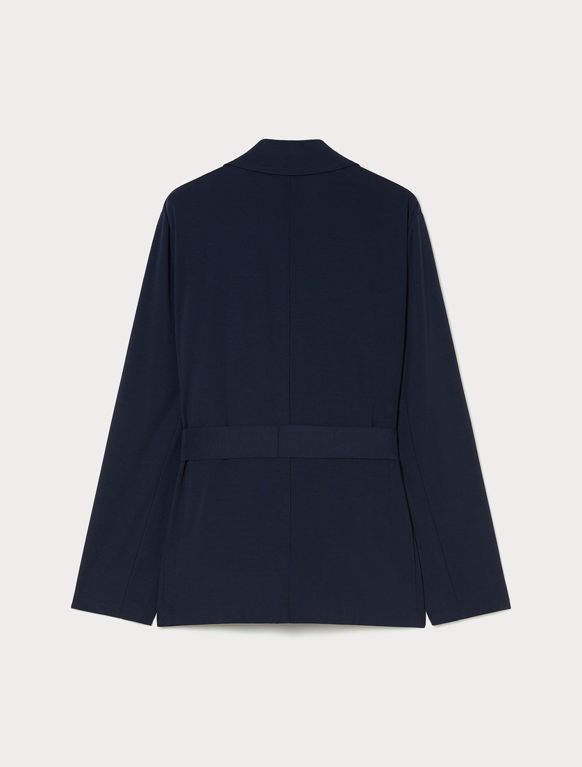 Fabric-stitch jersey blazer - ULTRAMARINE - Marina Rinaldi - 4