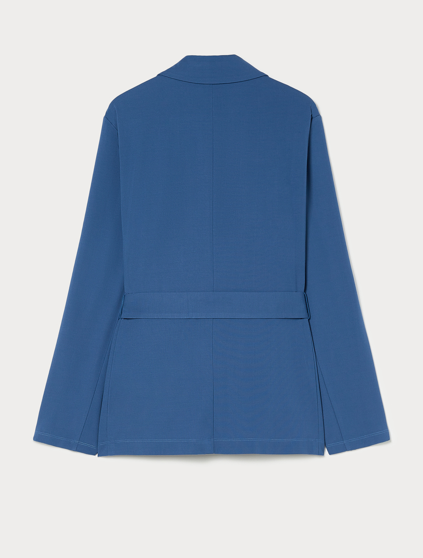 Fabric-stitch jersey blazer - CORNFLOWER BLUE - Marina Rinaldi - 4